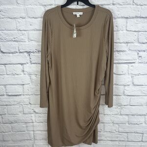 And Now This Women’s NWT Casual Ruched Side Ribbed Midi Dress Size 2X